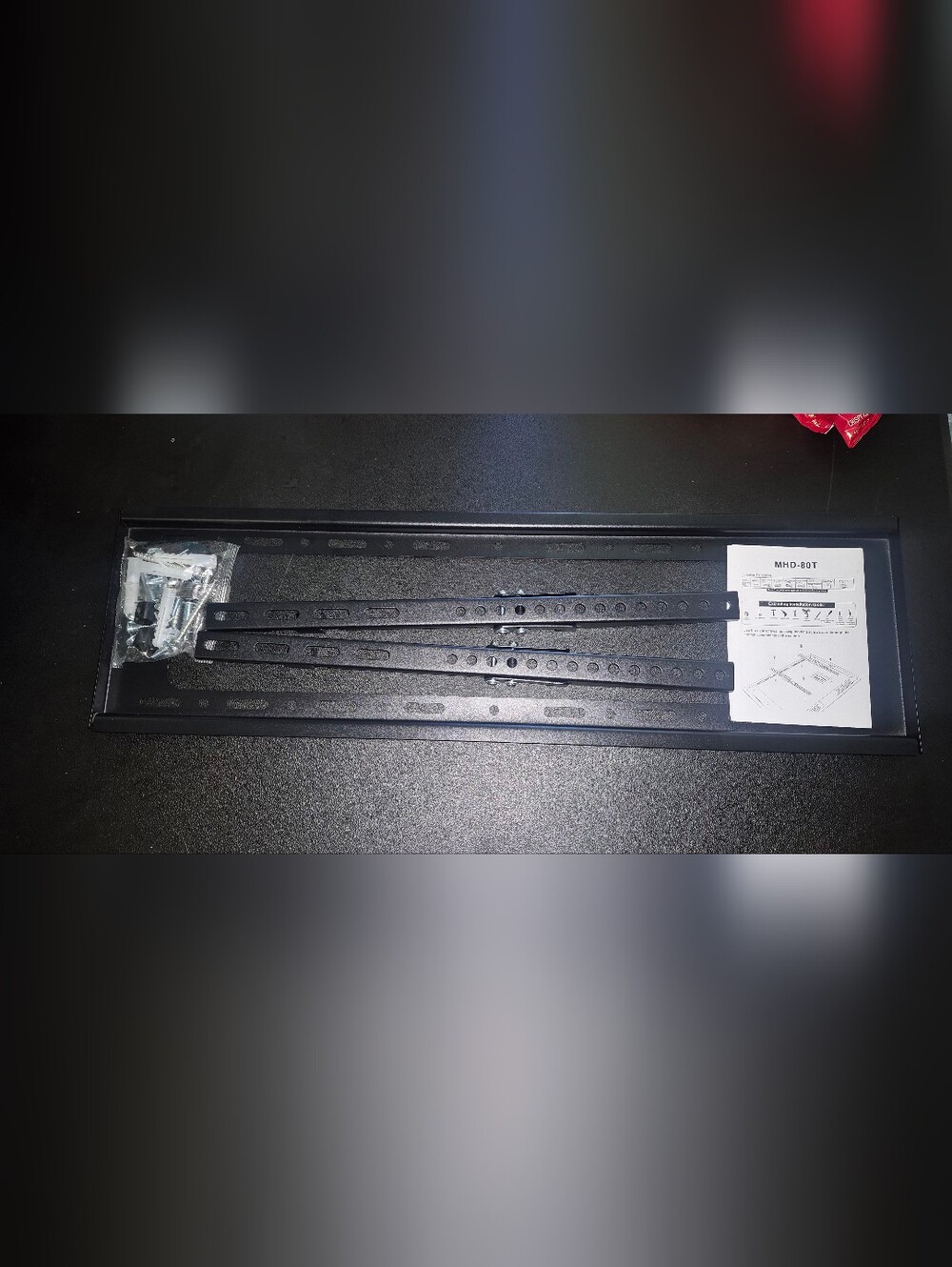 Universal Black TV Mounting Bracket Kit - Adjustable Flat Panel Support